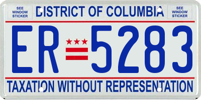 DC license plate ER5283