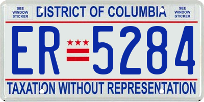 DC license plate ER5284