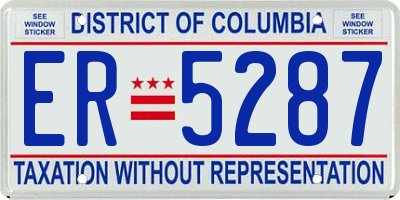 DC license plate ER5287