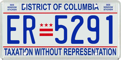 DC license plate ER5291