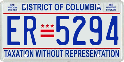 DC license plate ER5294