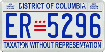 DC license plate ER5296
