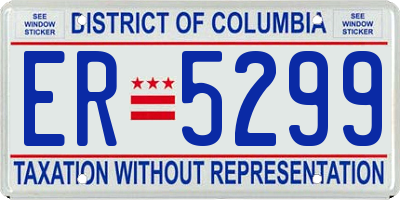 DC license plate ER5299