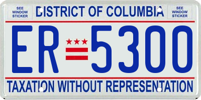 DC license plate ER5300