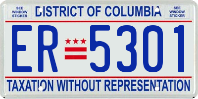 DC license plate ER5301