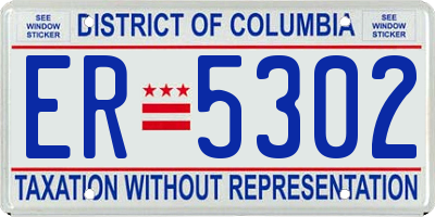DC license plate ER5302