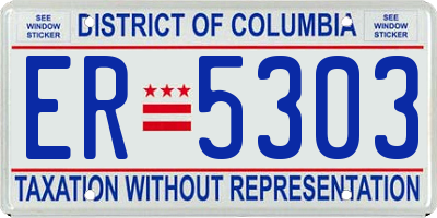 DC license plate ER5303