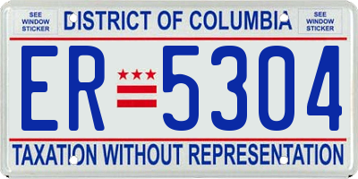 DC license plate ER5304
