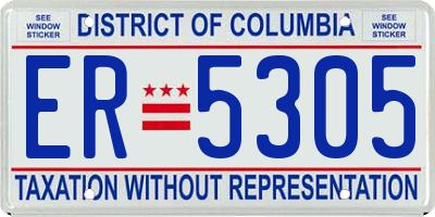 DC license plate ER5305