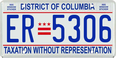 DC license plate ER5306