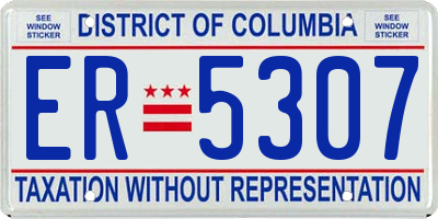 DC license plate ER5307