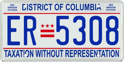 DC license plate ER5308