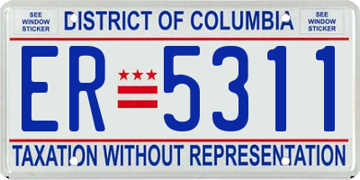 DC license plate ER5311