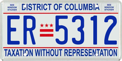 DC license plate ER5312