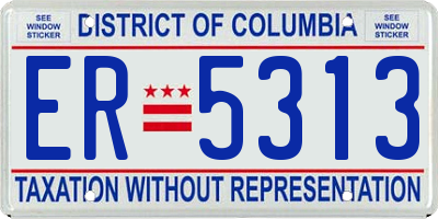 DC license plate ER5313