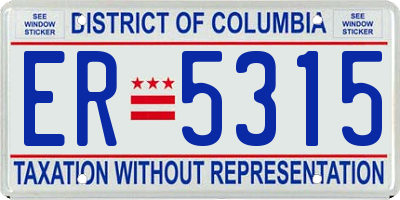 DC license plate ER5315