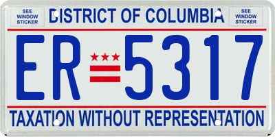 DC license plate ER5317