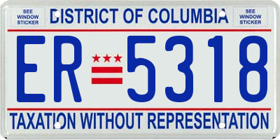 DC license plate ER5318