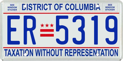 DC license plate ER5319