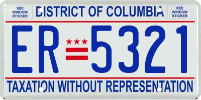 DC license plate ER5321