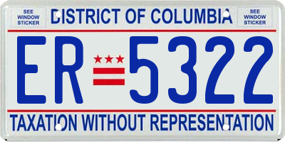 DC license plate ER5322