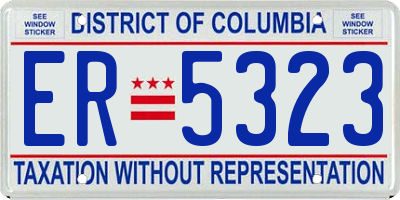 DC license plate ER5323