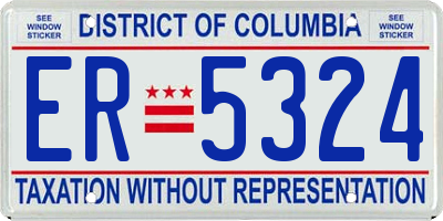 DC license plate ER5324