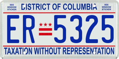 DC license plate ER5325