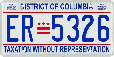 DC license plate ER5326