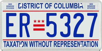 DC license plate ER5327