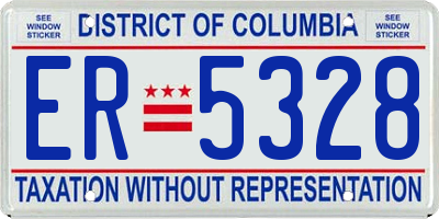 DC license plate ER5328