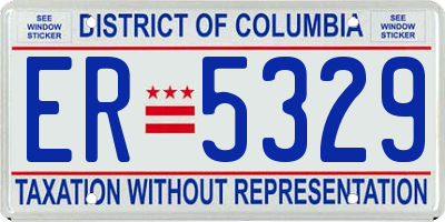 DC license plate ER5329