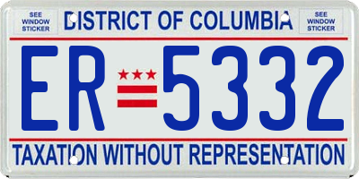 DC license plate ER5332
