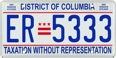 DC license plate ER5333