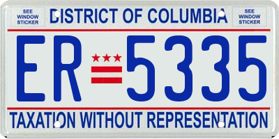 DC license plate ER5335