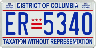 DC license plate ER5340