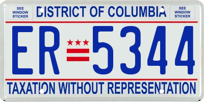DC license plate ER5344