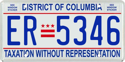 DC license plate ER5346