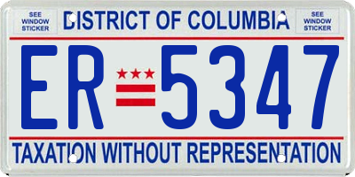 DC license plate ER5347