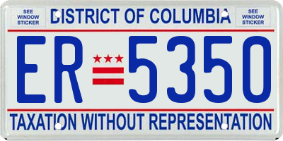 DC license plate ER5350