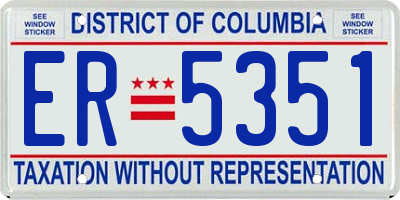 DC license plate ER5351