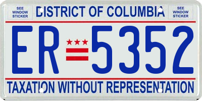 DC license plate ER5352