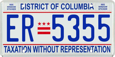 DC license plate ER5355