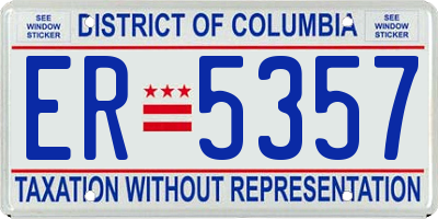 DC license plate ER5357