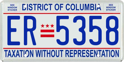 DC license plate ER5358
