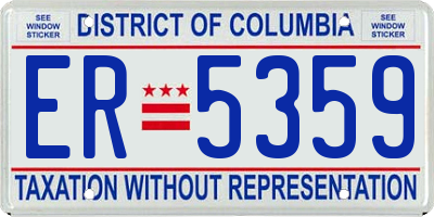 DC license plate ER5359