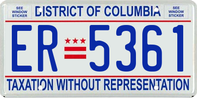 DC license plate ER5361