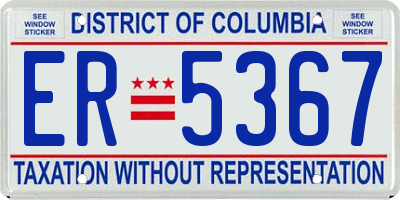 DC license plate ER5367