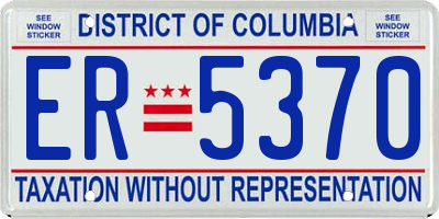 DC license plate ER5370