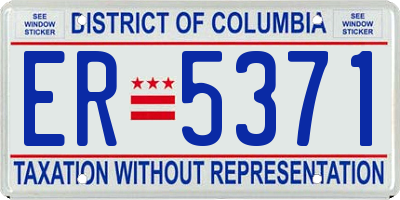 DC license plate ER5371